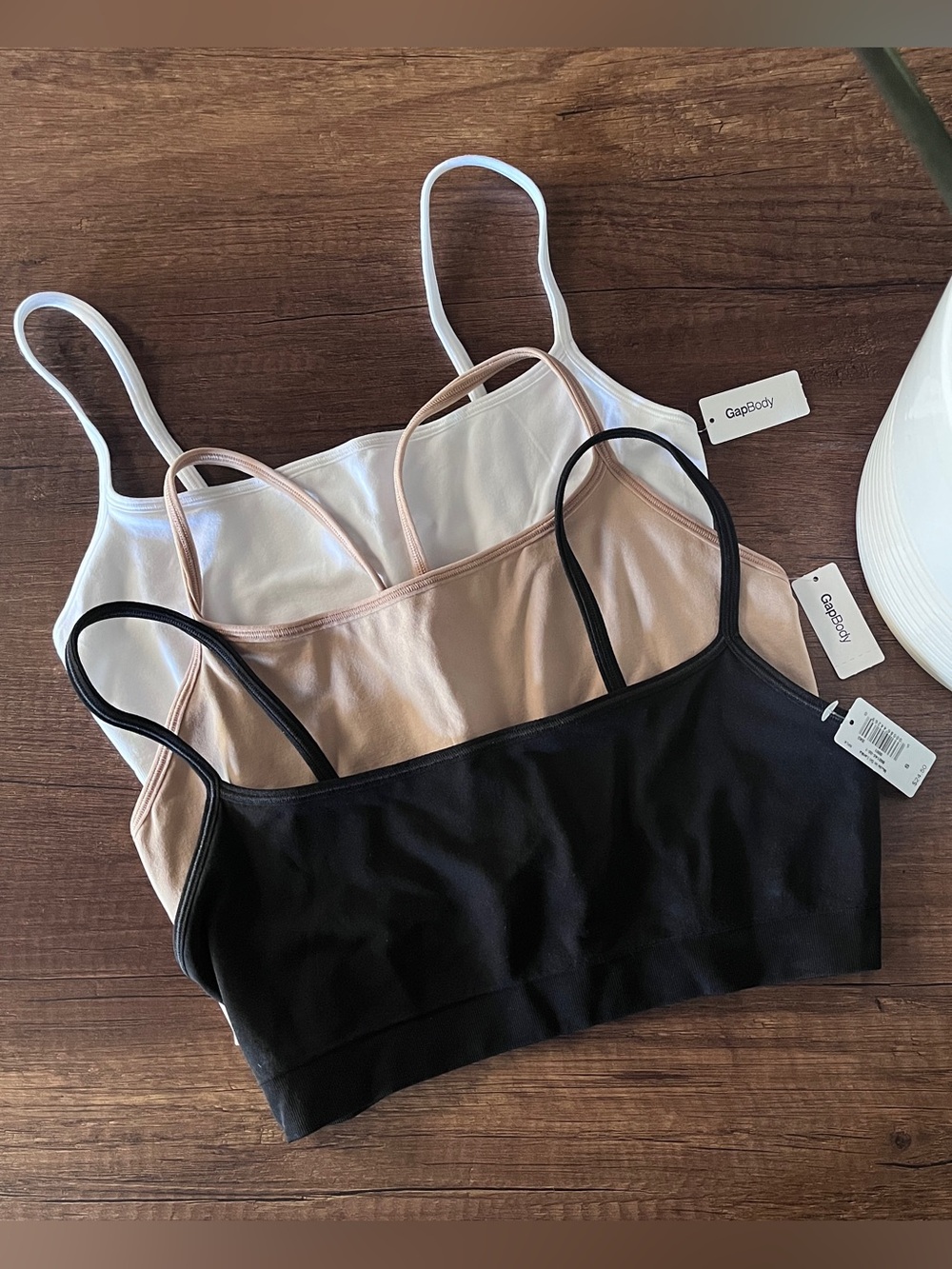Gap body Seamless Bralette 3-Pack — Black, Nude, White
